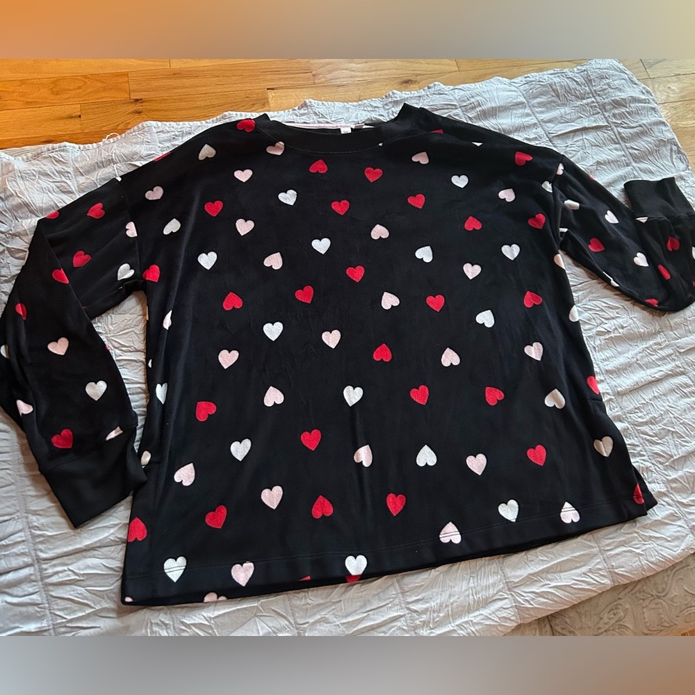 JOYSPUN Pajama Set Black with Hearts